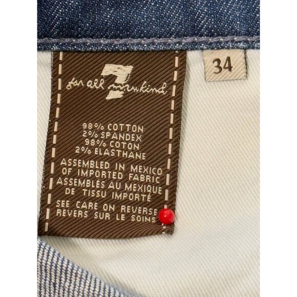 7 For All Mankind Mens Standard Jeans Straight Leg Button-Fly Blue Size 34 - Picture 4 of 9